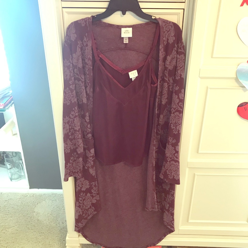 Beautiful satin cami and coordinating duster